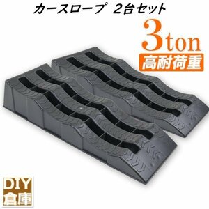 【送料無料】★２台セット カースロープ スロープ 耐荷重3t 3000kg 強化樹脂製 耐荷重性能 タイヤ オイル交換 足回りの整備に【即納】