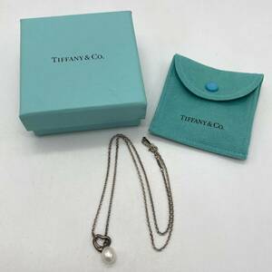 TIFFANY&Co. Tiffany necklace Open Heart lali at fake pearl silver 925 fashion accessory P1796