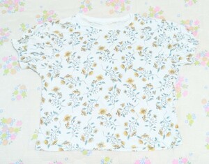 美品☆ Samansa Mos2 Lagom 半袖 カットソー 花柄 白 100　