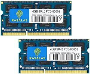 DDR3 1066MHz PC3-8500 2枚x4GB Sodimm 2Rx8 DDR3 1066 PC3-8500S 1.5V