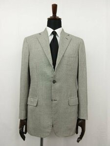 美品【ブリオーニ Brioni】VIA VENETO シルク混 3ボタン段返り 薄手 素敵な織柄ジャケット (メンズ) size46R グレー系 伊製■17MJ9237■