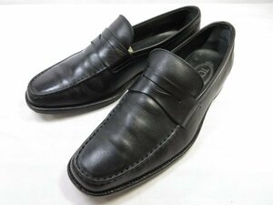 美品 【TOD'S トッズ】 レザー コインローファー スリッポン Uチップ 紳士靴 (メンズ) size8.5 ブラック ■30MZA5579■