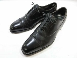 美品 【エドワードグリーン EDWARD GREEN】 BURNHAM 内羽根 パンチドキャップトゥ シューズ 靴 (メンズ) size8E888 ブラック ■30MZA5618■