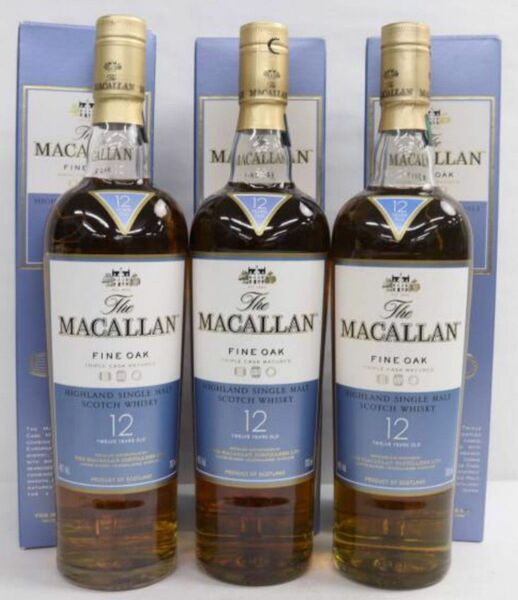 【旧ボトル3本セット】MACALLAN（マッカラン）12年 ファインオーク トリプルカスク 40％ 700ml 