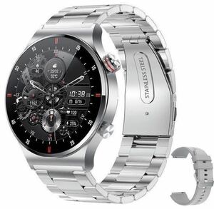 [1 jpy ~ the first period sapo] smart watch high resolution ECG Japanese Bluetooth telephone call message notification Android iPhone heart . blood pressure . number sleeping silver 