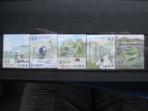 使用済み切手　２０２１年　ふみの日にちなむ郵便切手　６３円　５種