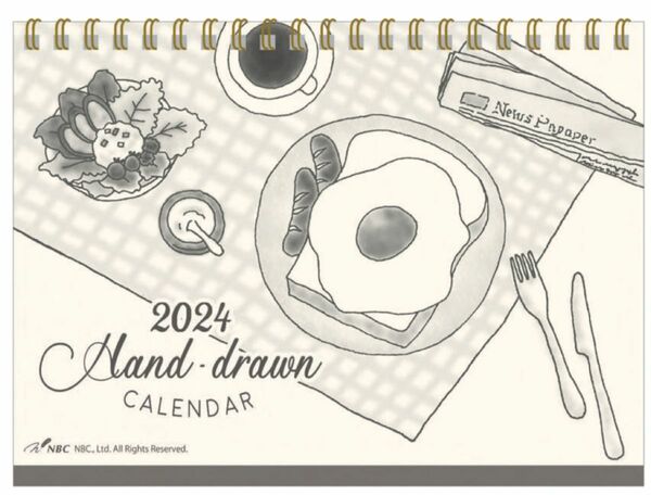 【新品】2024 Hand-drawn 卓上カレンダー