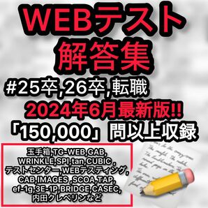 ★即日対応★ webテスト解答集　25卒・26卒・2024・2025