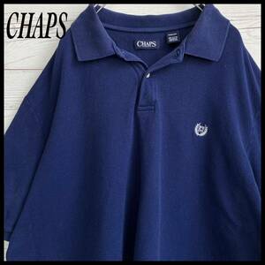 チャップス ロゴ刺繍 ポロシャツ 3XL ビッグサイズ 古着 半袖 ゴルフウェア ゆるダボ トップス スポーツウェア 90s 