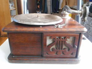  valuable! operation goods *a-ru* deco style wooden gramophone NIPPOMOPHONEnipono ho n