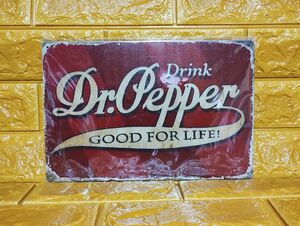 レトロ風 Dr.Pepper ブリキ看板