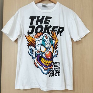 S■ THANABAT タナバット メンズ 半袖Tシャツ THE JOKER ジョーカー Lサイズ 白 ホワイト 綿 コットン トップス カットソー キャラクター