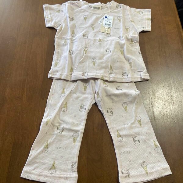 パジャマ 女の子 半袖 キッズ 半袖パジャマ ルームウェア　スヌーピー　可愛い　パジャマ　95サイズ(新品、未使用)