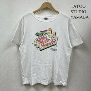 古着 TATOO STUDIO YAMADA 半袖 Tシャツ ロゴ ガールプリント 星 Tシャツ Tシャツ M 白 / ホワイト