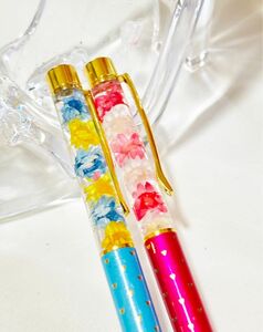 ハーバリウムボールペン2本set 花材たっぷり プレゼント プチギフト 贈り物 可愛い オシャレ ハーバリウムボールペン 完成品