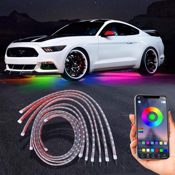 アンダーライト テープライト 車 防水 APPコントロール bluetooth 色調節可能 高輝度 リモコン付き 新品
