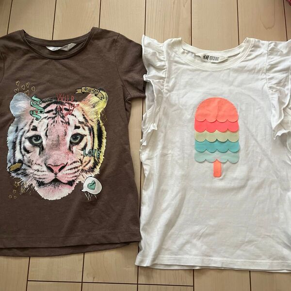 H&M Tシャツ 2枚セット 120-130センチ