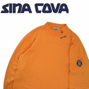 極美品 最高級 年中対応 SINA COVA 吸水速乾 ストレッチ 豪華刺繍 モックネック 長袖シャツ インナー メンズM シナコバ ゴルフウェア240655