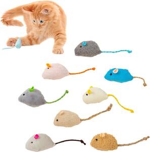 Rouly 猫 おもちゃ ねずみ ひとり遊び 寂しさを防ぐ 歯磨き 運動不足解消 (8個入り)
