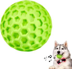 AUSCAT 犬 ボール いぬのおもちゃ 犬噛むおもちゃ 音が出る 「緑ボール L」 中大型犬 頑丈 天然ゴム 犬用玩具 歯清潔 