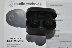 52S 【中古品】 audio-technica ATH-CKS30TW ワイヤレスヘッドホン オーディオテクニカ イヤホン イヤフォン Bluetooth 黒 ブラック