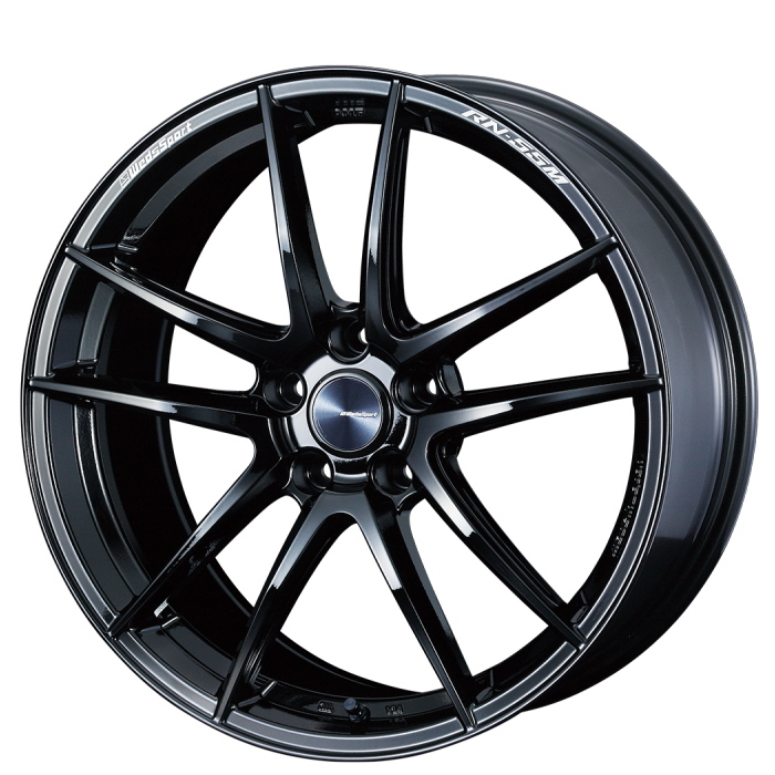 YOKOHAMA ADVAN FLEVA V701 235/40R18 WedsSport RN-55M GLOSS BLACK 18インチ 8.5J+45 5H-100 4本セット