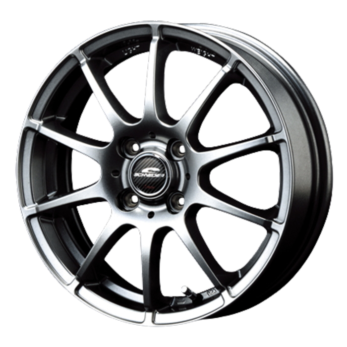 YOKOHAMA BluEarth-GT AE51 185/55R15 SCHNEIDER Stag メタリックグレー 15インチ 5.5J+40 4H-100 4本セット