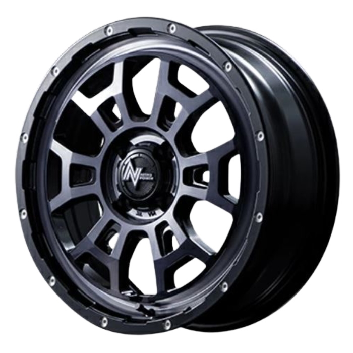 YOKOHAMA BluEarth-XT AE61 235/65R17 NITRO POWER H6 SLUG ブラッククリア/ピアスドリルド 17インチ 6.5J+45 4H-100 4本セット