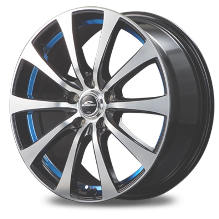 YOKOHAMA ADVAN NEOVA AD09 255/40R17 SCHNEIDER RX-01 ブラック/ブルー 17インチ 7J+48 5H-114.3 4本セット