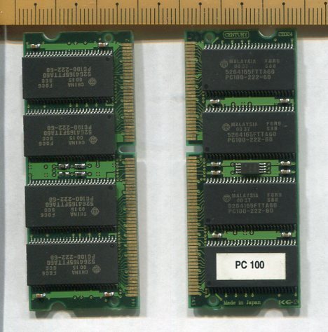 【日立】64MB-PC100-144pin SDRAM SO-DIMM(2枚組・計128MB)