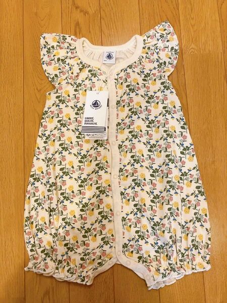 【新品タグ付き】プチバトー 花柄ロンパース(12m/74cm)