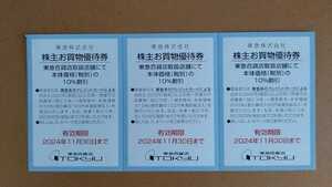 【未使用】東急　株主お買物優待券　3枚セット 有効期間2024年11月30日　株主優待　東急百貨店　c