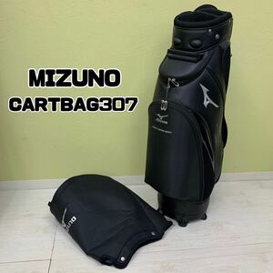 Y# прямой самовывоз возможно #② MIZUNO Mizuno caddy bag CARTBAG307 черный чёрный капот с чехлом 2way 5 раздел кожзаменитель? Golf сумка Golf сопутствующие товары 
