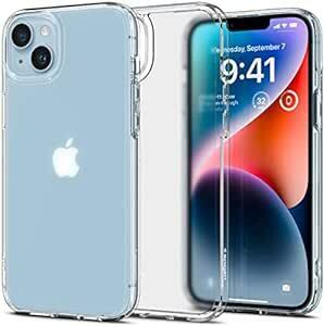 Spigen iPhone14Plus ケース クリア 半透明 マット感 衝撃吸収 耐衝撃 ストラップホール付き 指紋防止 黄変な