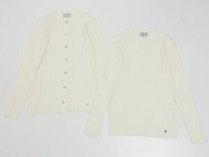 MG3199☆マッキントッシュロンドン MACKINTOSH LONDON アンサンブルニット リブニット カーディガン+トップス アイボリー サイズ38