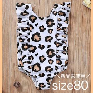 【SALE】水着 レオパード柄 豹柄 夏 女の子 保育園 プール 80