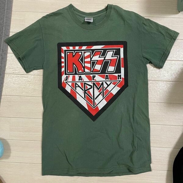 kiss japan army tシャツ バンド　sサイズ　US 日章旗