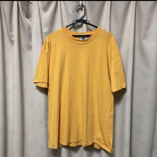 価格の相談可能 90s lee リー USA製 tシャツ XL 無地 plain 黄 マンゴーカラー
