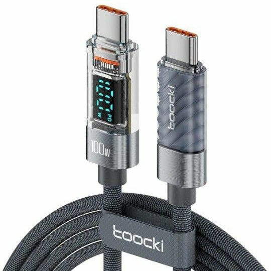 toocki usb c ケーブル 100W PD LEDディスプレイ搭載 1M タイプcケーブル 急速