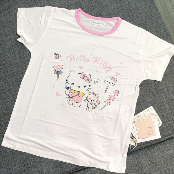 新品未使用品 zuoyutong柔らかいモダール生地 女の子キッズハローキティパジャマtシャツ