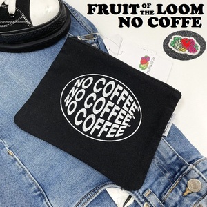 未使用品 FRUIT OF THE LOOM×NO COFFE ブラックサークルロゴポーチ メンズレディースアウトドアキャンプフルーツオブザルームノーコーヒー