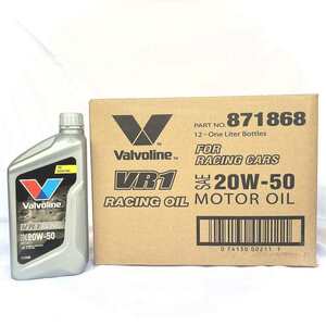 NEWボトル1L　Valvoline バルボリン　VR1 Racing　レーシング　20W-50　SN/CF　鉱物油　お買得12本セット