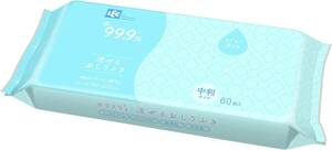 レック(LEC) レック 純水99.9% 大人用 流せる おしりふき 中判サイズ 60枚入 日本製 弱酸性 無香料