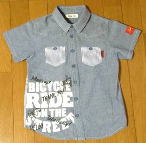 *-=-03028, Kim rattan Bobson, short sleeves shirt, blue, size 130