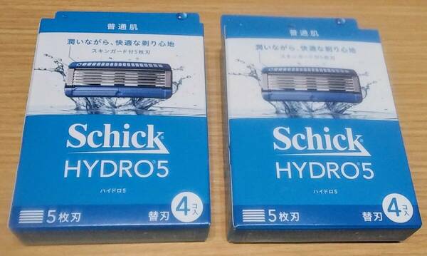 【Schick「HYDRO 5」】《HYDRO5 の5枚刃の替刃4個入り》×「２セット」《新品未使用「新パッケージ」》「全てのハイドロシリーズに使用