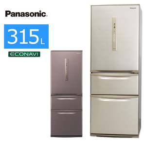 中古/屋内搬入付き Panasonic 3ドア冷蔵庫 60日保証 NR-C32HM エコナビ まんなか野菜室 自動製氷 右開き/シルキーゴールド/普通