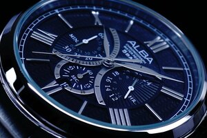 1 иен ~1 старт Seiko ALBA Seiko реимпорт модель прекрасный .... черный хронограф 5 атмосферное давление 50m водонепроницаемый новый товар очень редкий трудно найти Alba в Японии не продается SEIKO