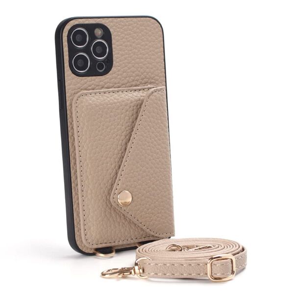 iphone 14 Pro MAX ケース カード収納 ショルダー ベージュ スタンド機能 スマホケース