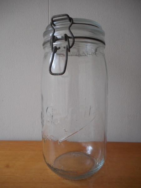 ル・パルフェ ボーカルジャー①ガラス 1.5L LeParfait フランス 保存 密封 瓶 ビン 容器 エンボス アンティーク 雑貨 店舗什器