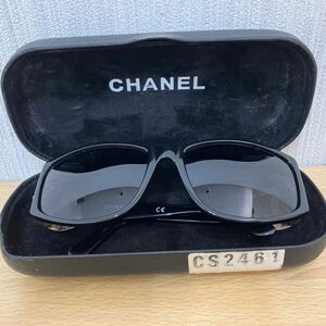 CHANEL Chanel here Mark Gold metal fittings sunglasses glasses black 